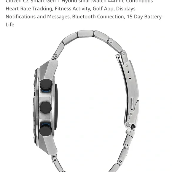 Citizen Silver and Black Smartwatch with Stainless Steel Design - Picture 2 of 5